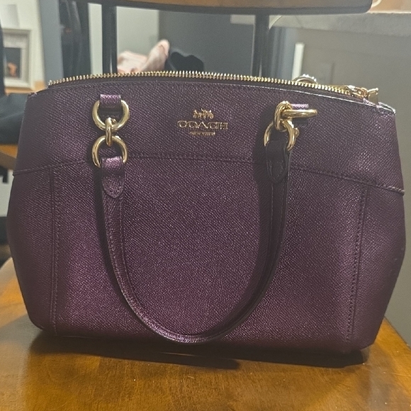 Coach Handbags - Coach Deep Purple Leather Satchel